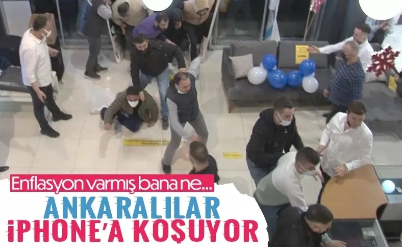 Ankara'da indirimli iPhone için birbirlerini ezdiler