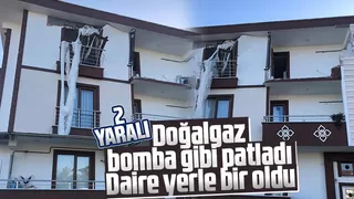 Doğalgaz bomba gibi patladı; daire yerle bir oldu