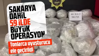 Sakarya dahil 59 ilde büyük uyuşturucu operasyonu